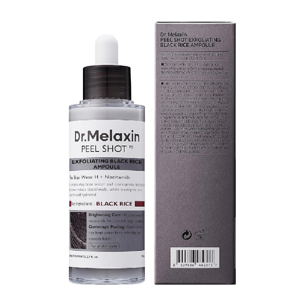 Dr. Melaxin Peel Shot Exfoliating Black Rice Ampoule 80ml - Beauty Tribe
