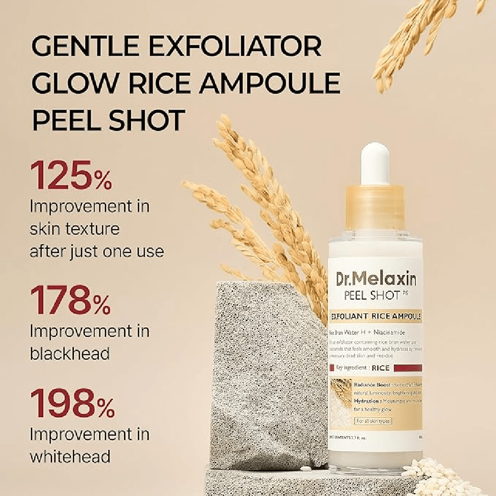 Dr. Melaxin Peel Shot Exfoliating White Rice Ampoule 80ml - Beauty Tribe