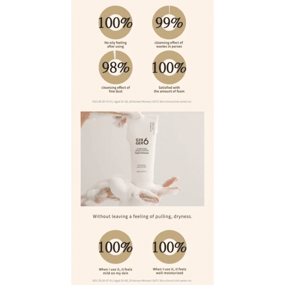 GINGER6 Hydrating Foam cleanser 150ml - Beauty Tribe