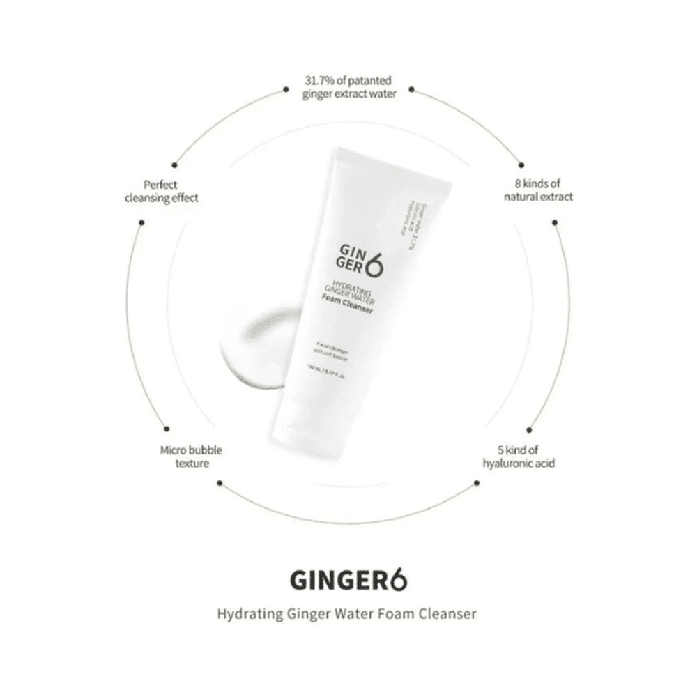 GINGER6 Hydrating Foam cleanser 150ml - Beauty Tribe