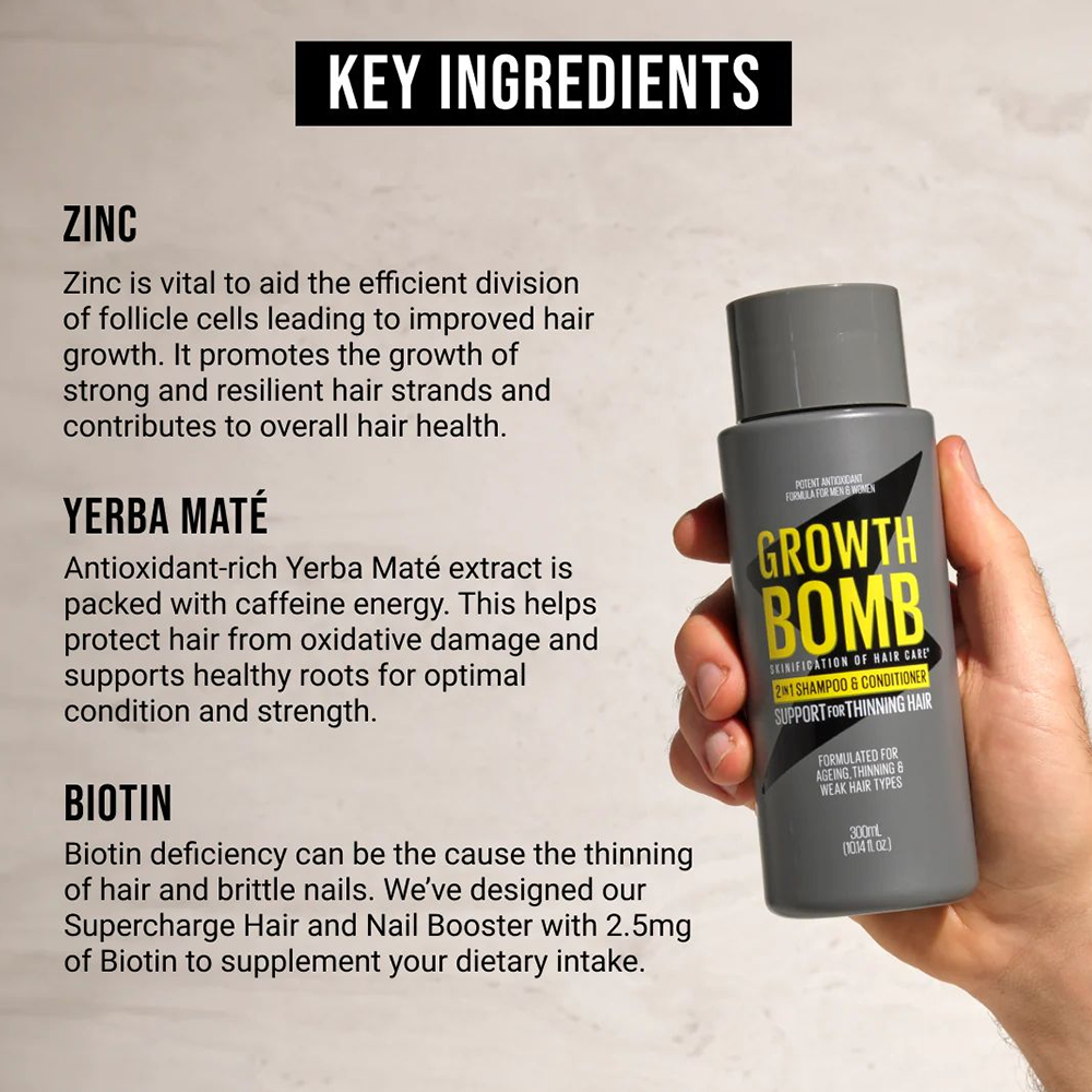 Growth Bomb High Strength 2-1 Shampoo &amp; Conditioner 300ml