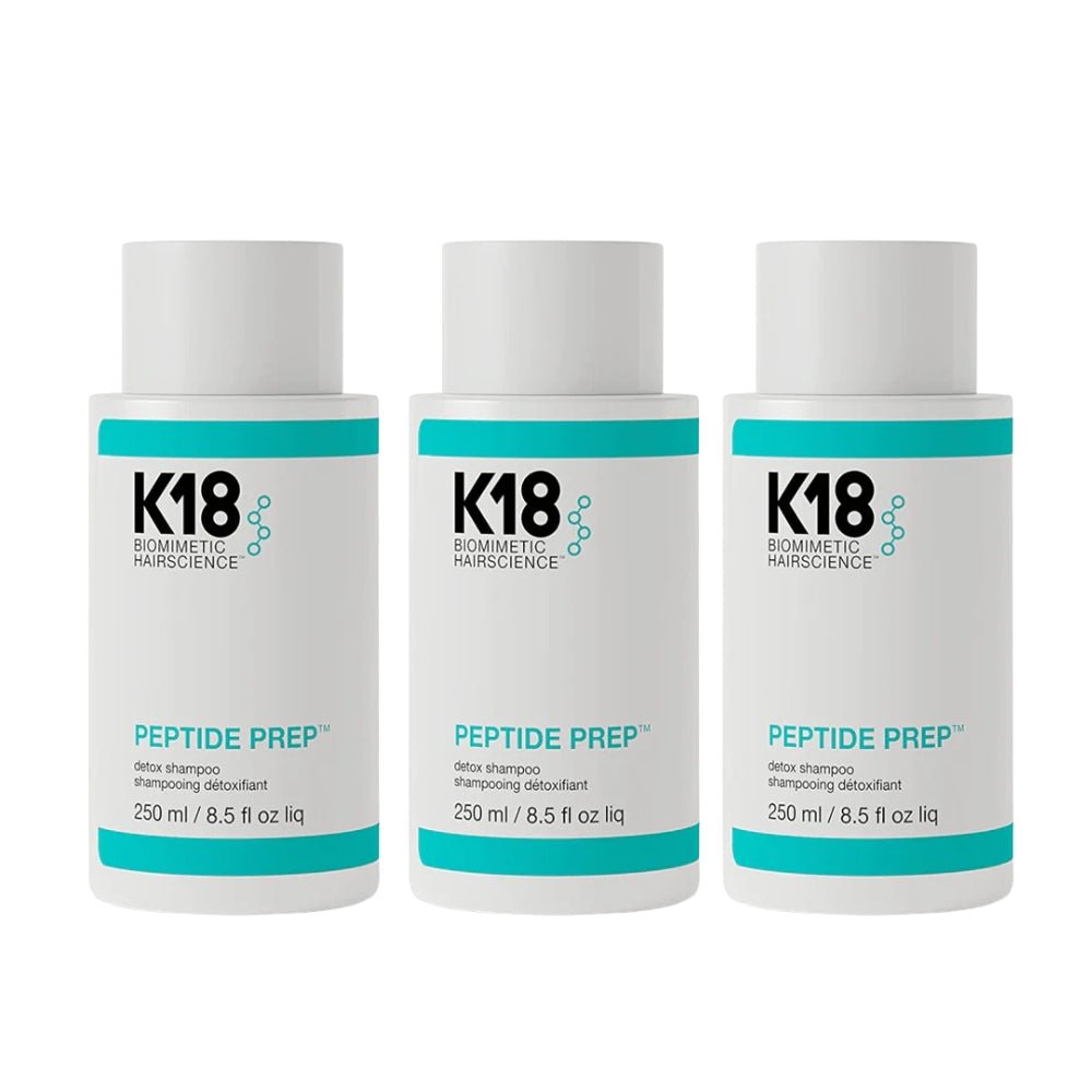 K18 PEPTIDE PREP Detox Shampoo 250ml 3 Pack Set - Beauty Tribe