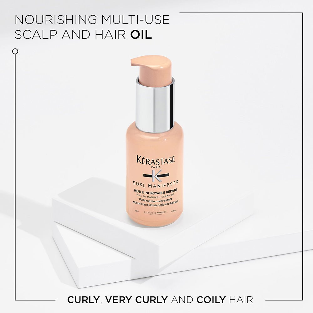 Kerastase Curl Manifesto Huile Sublime Repair Nourishing Multi - Use Hair and Scalp Oil for Very Curly &amp; Colily Hair - 50ml - Beauty Tribe