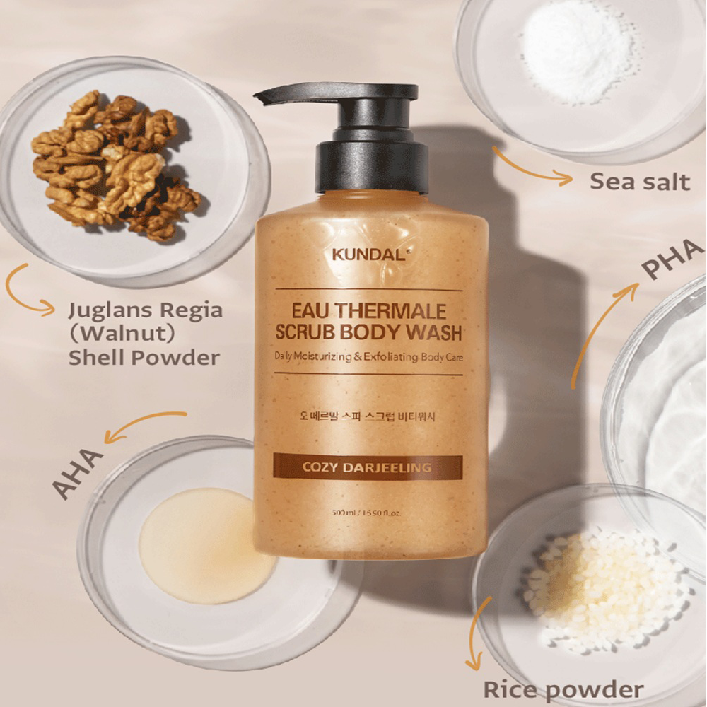 Kundal Eau Thermale Scrub Body Wash  Darjeeling 500 ml