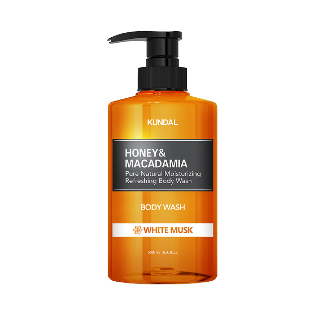 Kundal Honey &amp; Macadamia Pure Natural Moisturizing Refreshing Body Wash White Musk 500 ml