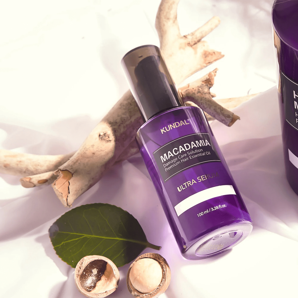 Kundal Macadamia Damage Care Solution Premium Hair Essential Oil Ultra Serum Cherry Blossom 100 ml - Beauty Tribe