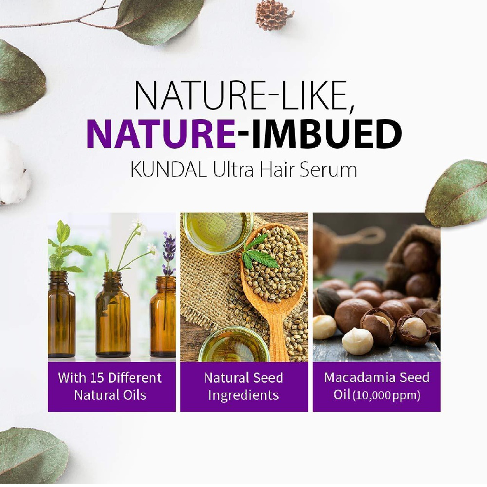 Kundal Macadamia Damage Care Solution Premium Hair Essential Oil Ultra Serum Fuzzy Navel 100 ml