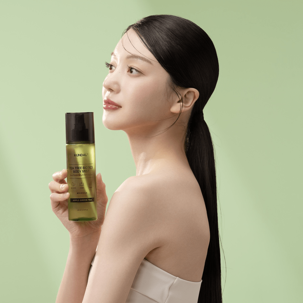 Kundal Tea Tree Biotics Body Mist For Moisturizing &amp; Calming Care Apple Green Tea 200 ml - Beauty Tribe