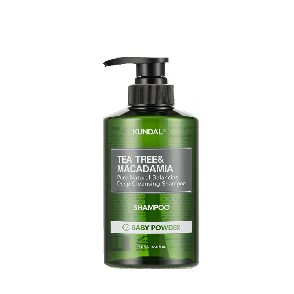 Kundal Tea Tree &amp; Macadamia Deep Cleansing Ph Balanced Shampoo For Oily Scalp Baby Powder 500 ml