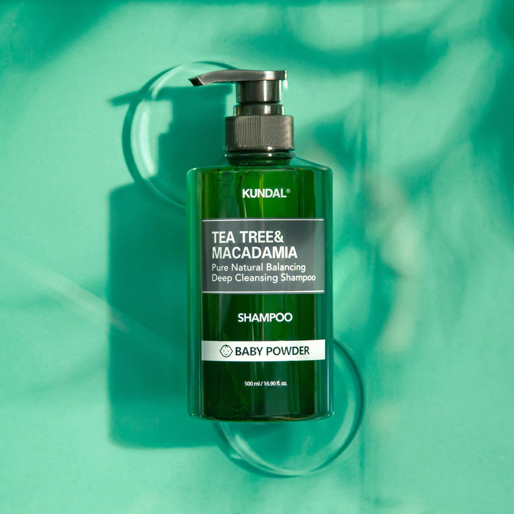 Kundal Tea Tree &amp; Macadamia Deep Cleansing Ph Balanced Shampoo For Oily Scalp Baby Powder 500 ml