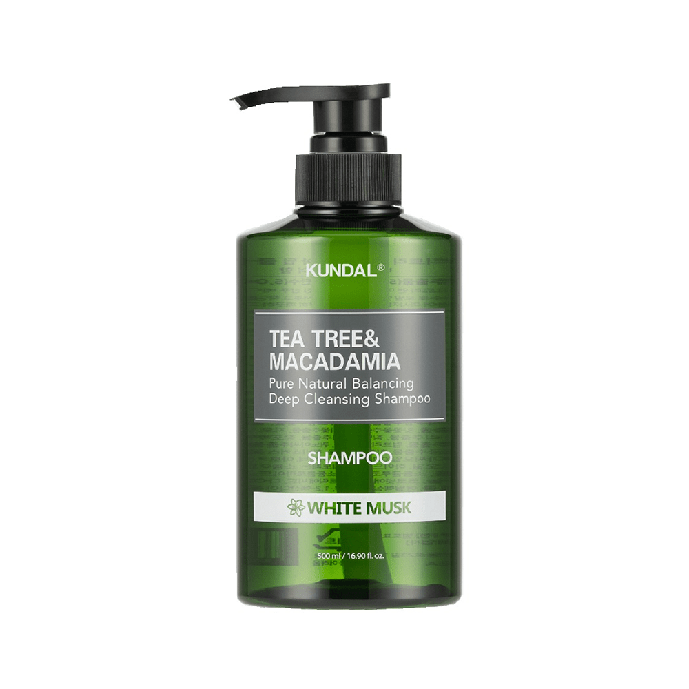Kundal Tea Tree &amp; Macadamia Deep Cleansing Ph Balanced Shampoo For Oily Scalp White Musk 500 ml - Beauty Tribe