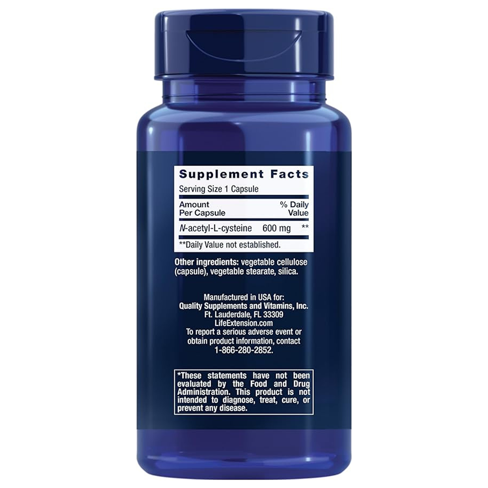 Life Extension N-Acetyl-L-Cysteine 600 mg – 60 Veg Caps