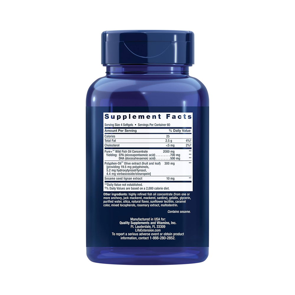 Life Extension Super Omega-3 EPA/DHA Fish Oil – 240 Softgels