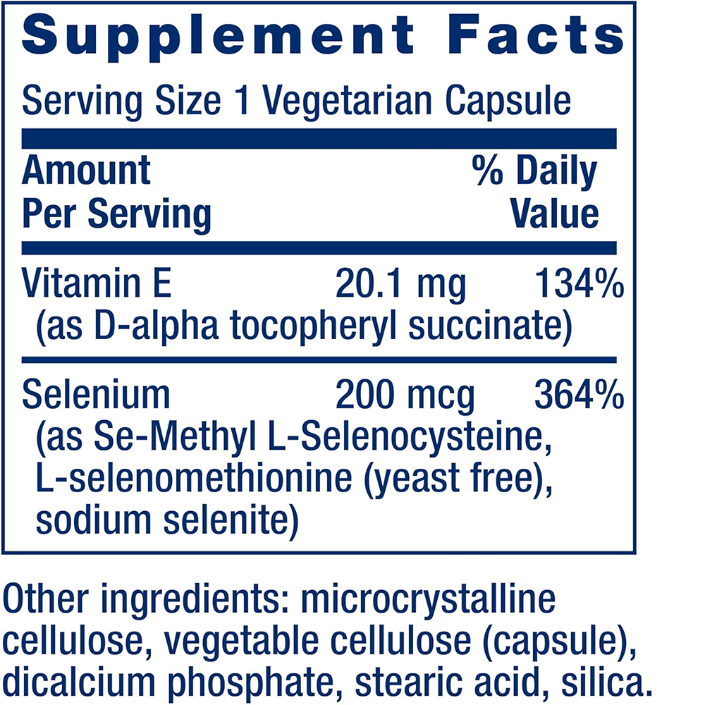 Life Extension Super Selenium Complex with Vitamin E – 100 Veg Caps
