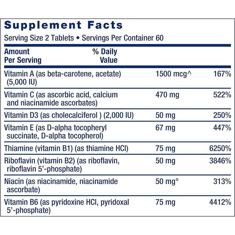 Life Extension Two-Per-Day Multivitamin with Zinc – 120 Capsules