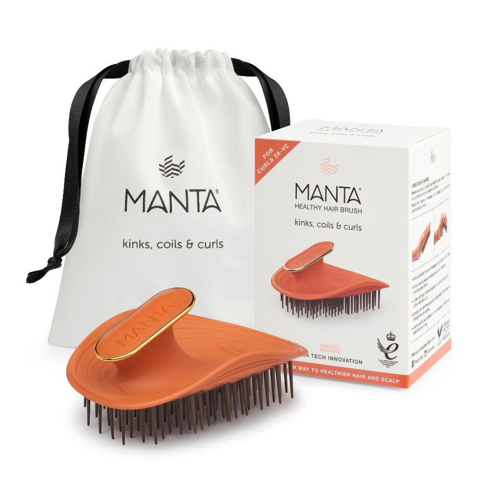 Manta Hair Brush Kinks, Coils &amp; Curls Orange / Gold - Beauty Tribe