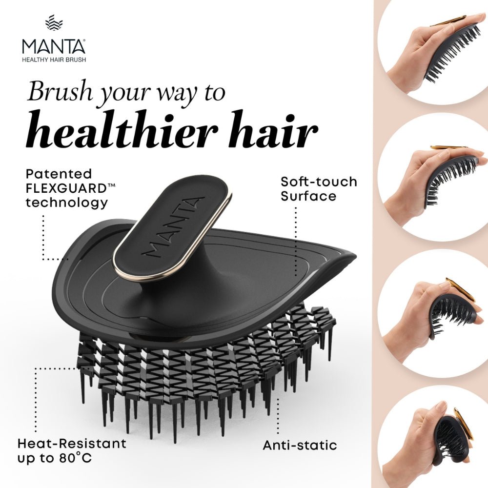 Manta Hair Brush Original Black / Gold - Beauty Tribe