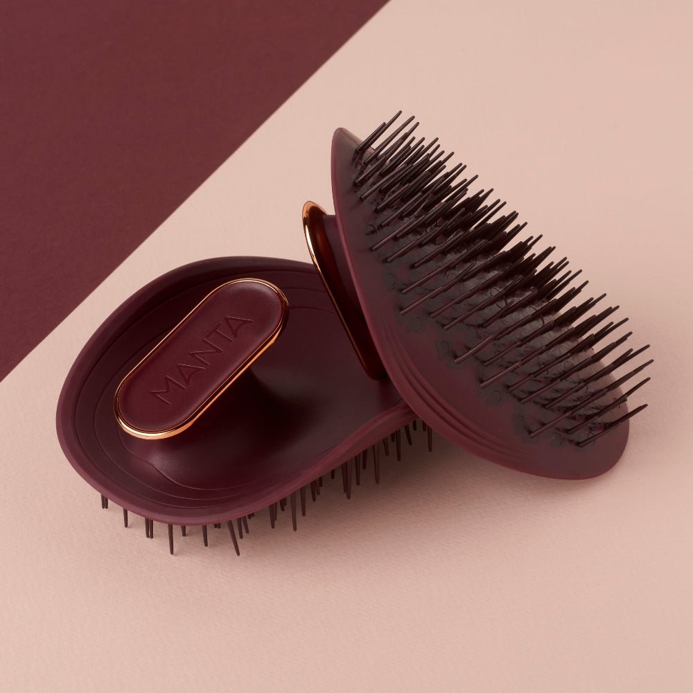 Manta Hair Brush Original Burgundy / Rose Gold - Beauty Tribe