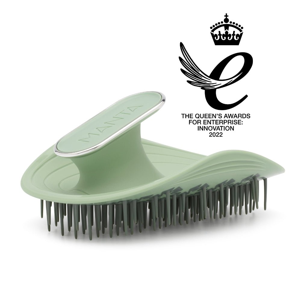 Manta Hair Brush Original Serene Green / White Gold - Beauty Tribe