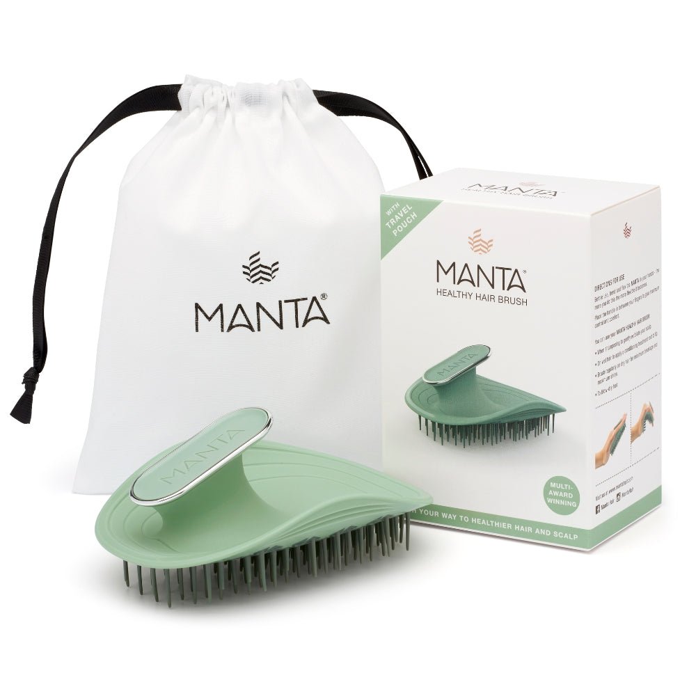 Manta Hair Brush Original Serene Green / White Gold - Beauty Tribe