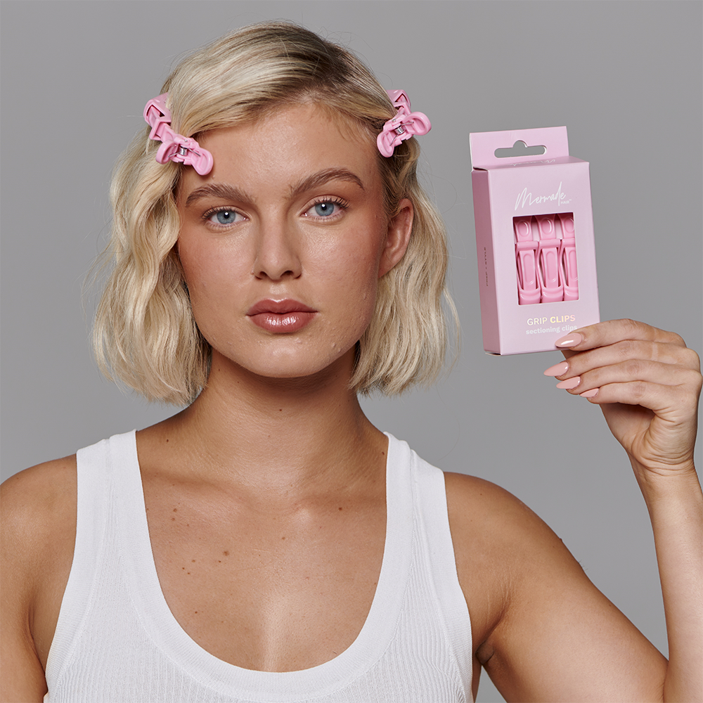 Mermade Hair Grip Clips Pink