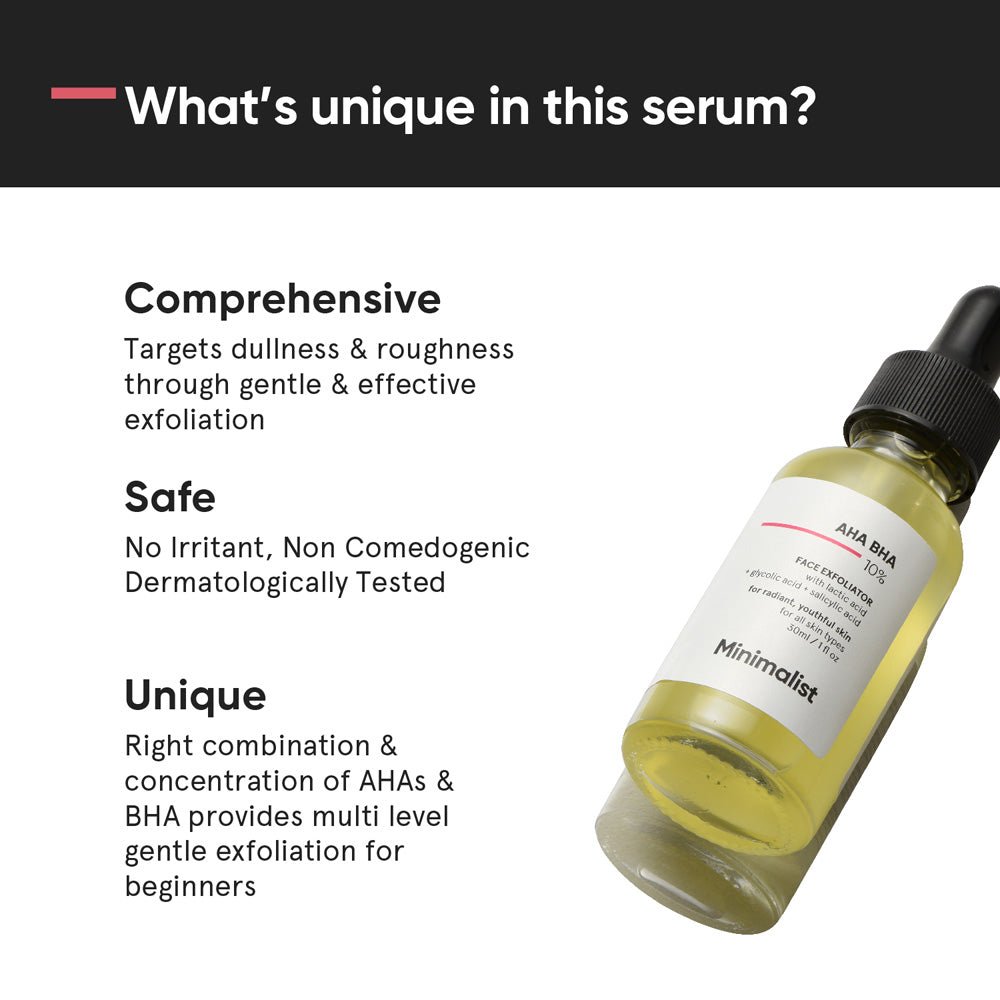 Minimalist 10% AHA BHA Exfoliating Serum 30ml - Beauty Tribe