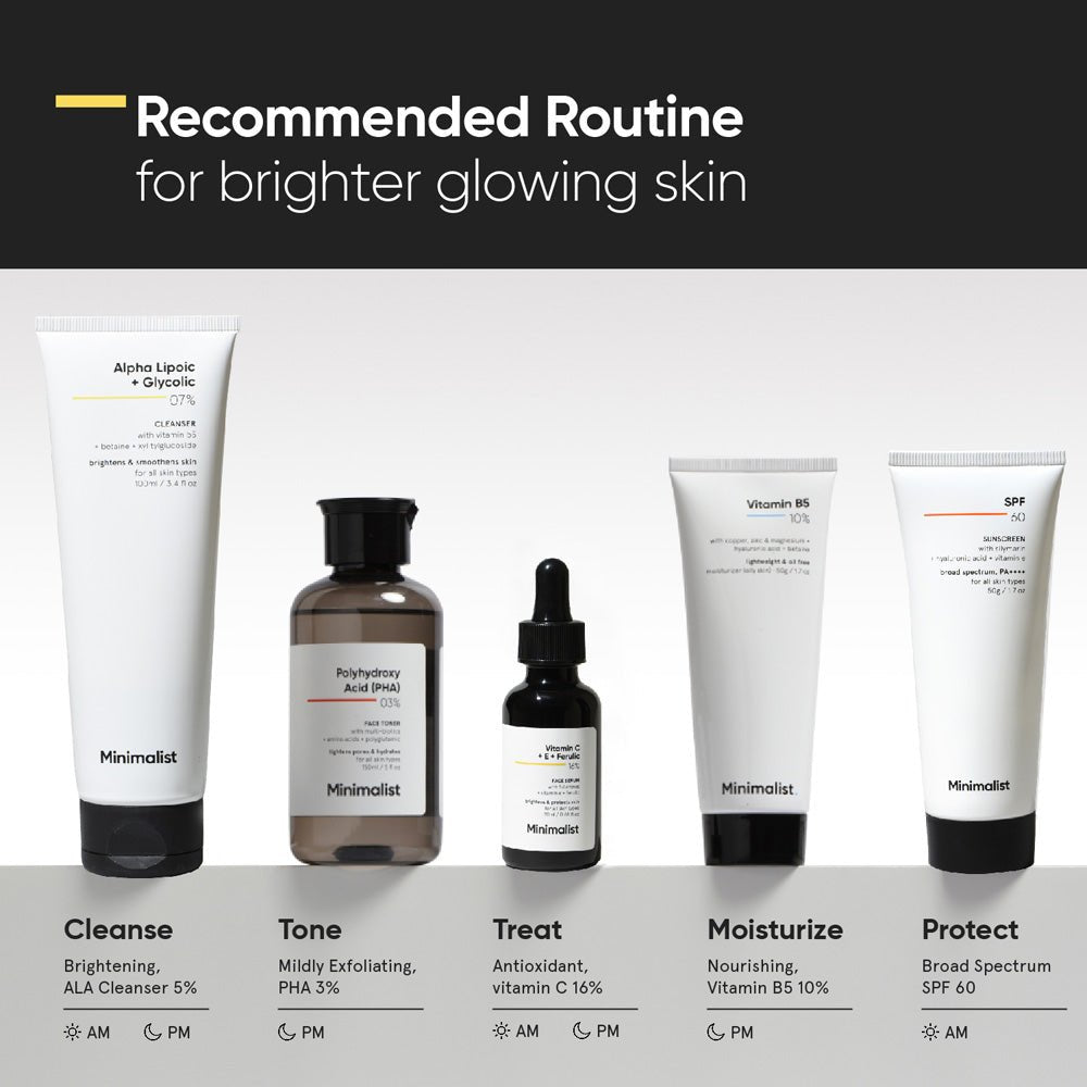 Minimalist 16% Vitamin C Face Serum With Vit E, &amp; Ferulic Acid 20ml - Beauty Tribe