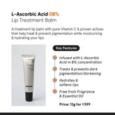 Minimalist 8% L - Ascorbic Acid with Vitamin E, Radianskin & Glycerine Lip Treatment Balm 0.42 Oz / 12 gm - Beauty Tribe