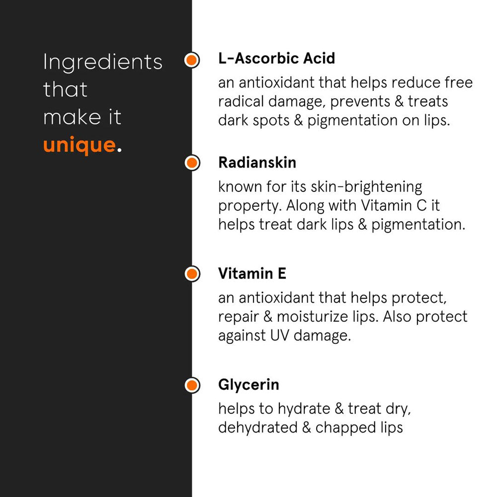 Minimalist 8% L - Ascorbic Acid with Vitamin E, Radianskin &amp; Glycerine Lip Treatment Balm 0.42 Oz / 12 gm - Beauty Tribe