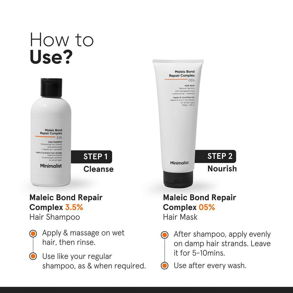 Minimalist Maleic Bond Repair Complex 05% Hair Mask with Transglutaminase, Amino Acids &amp; Ceramides 200 gm - Beauty Tribe
