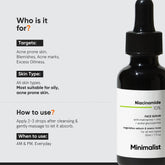 Minimalist Niacinamide 10% Skin Clarifying Anti - Acne Face Serum 30ml - Beauty Tribe
