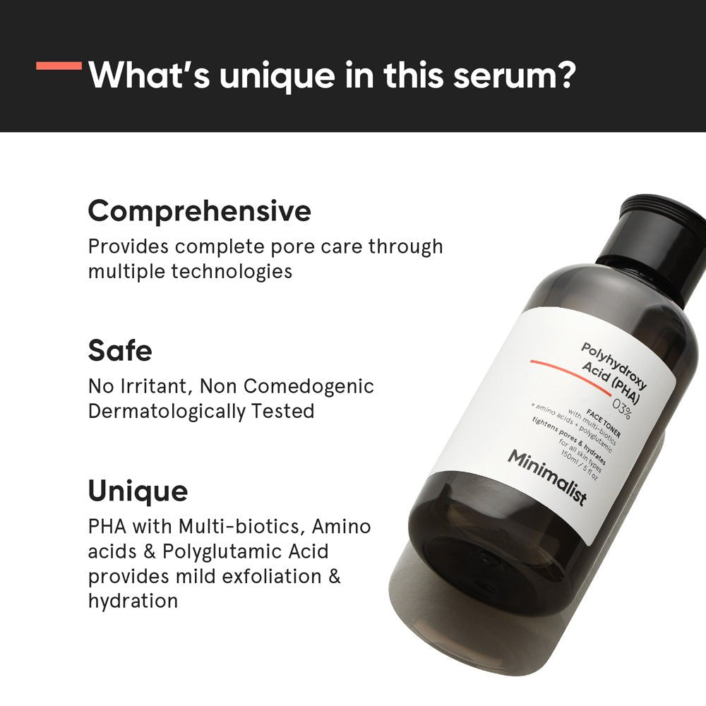Minimalist PHA 3% Alcohol Free Hydrating Face Toner 150 ml - Beauty Tribe