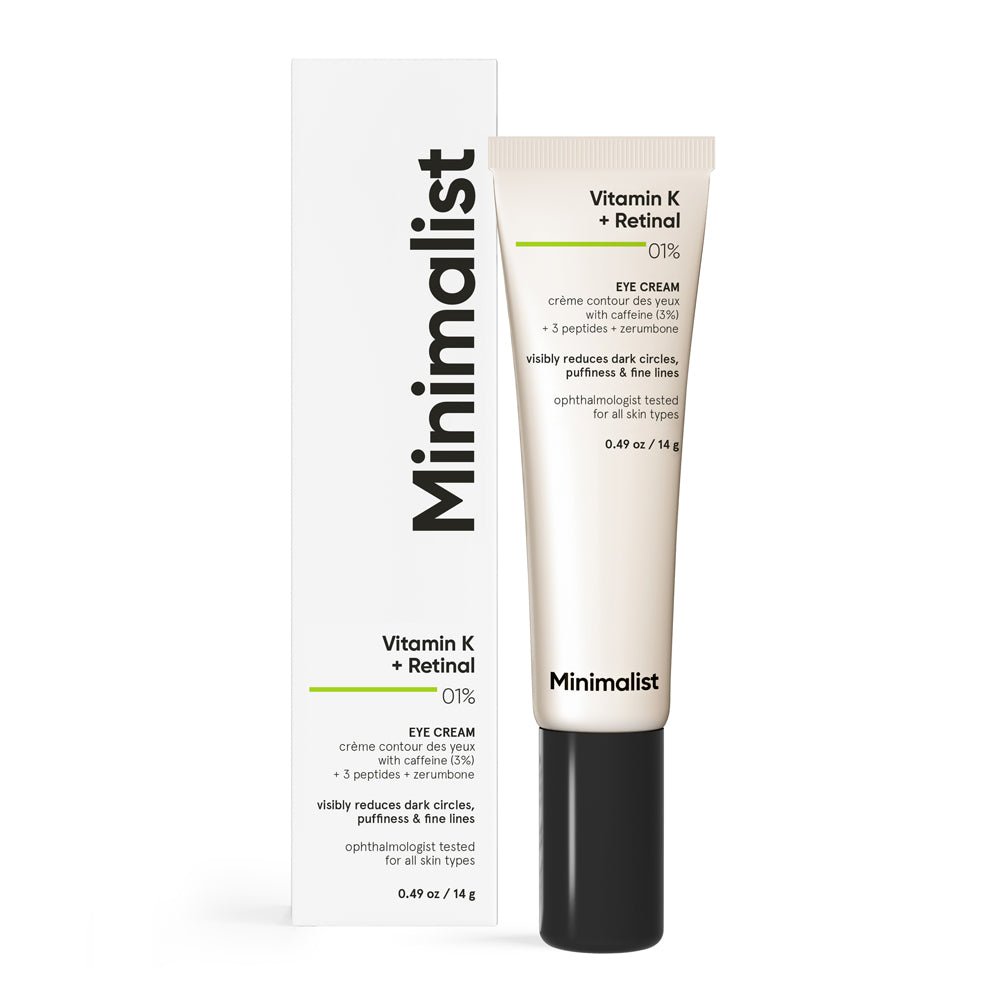 Minimalist Vitamin K + Retinal 01% Under Eye Cream 14 gm - Beauty Tribe