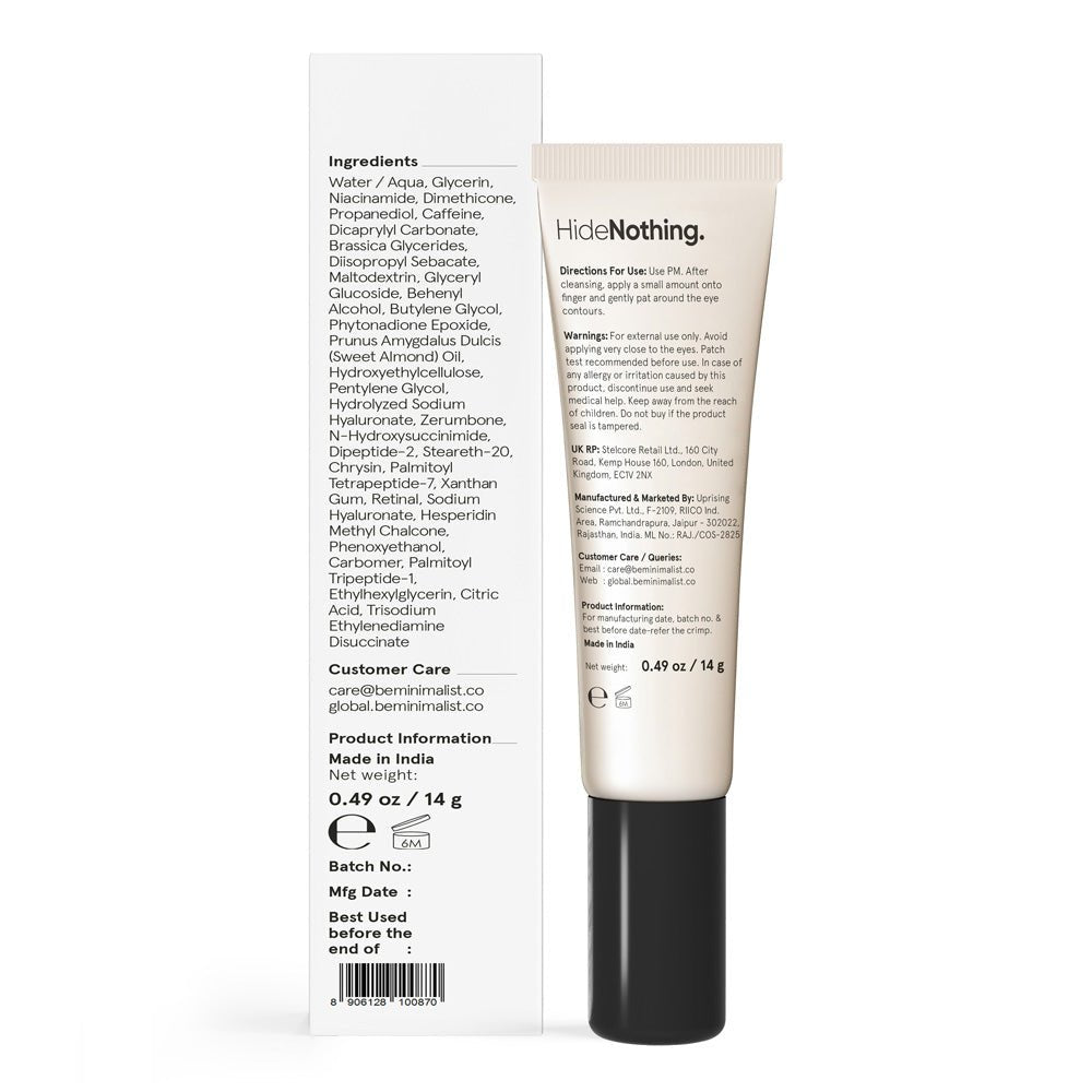 Minimalist Vitamin K + Retinal 01% Under Eye Cream 14 gm - Beauty Tribe