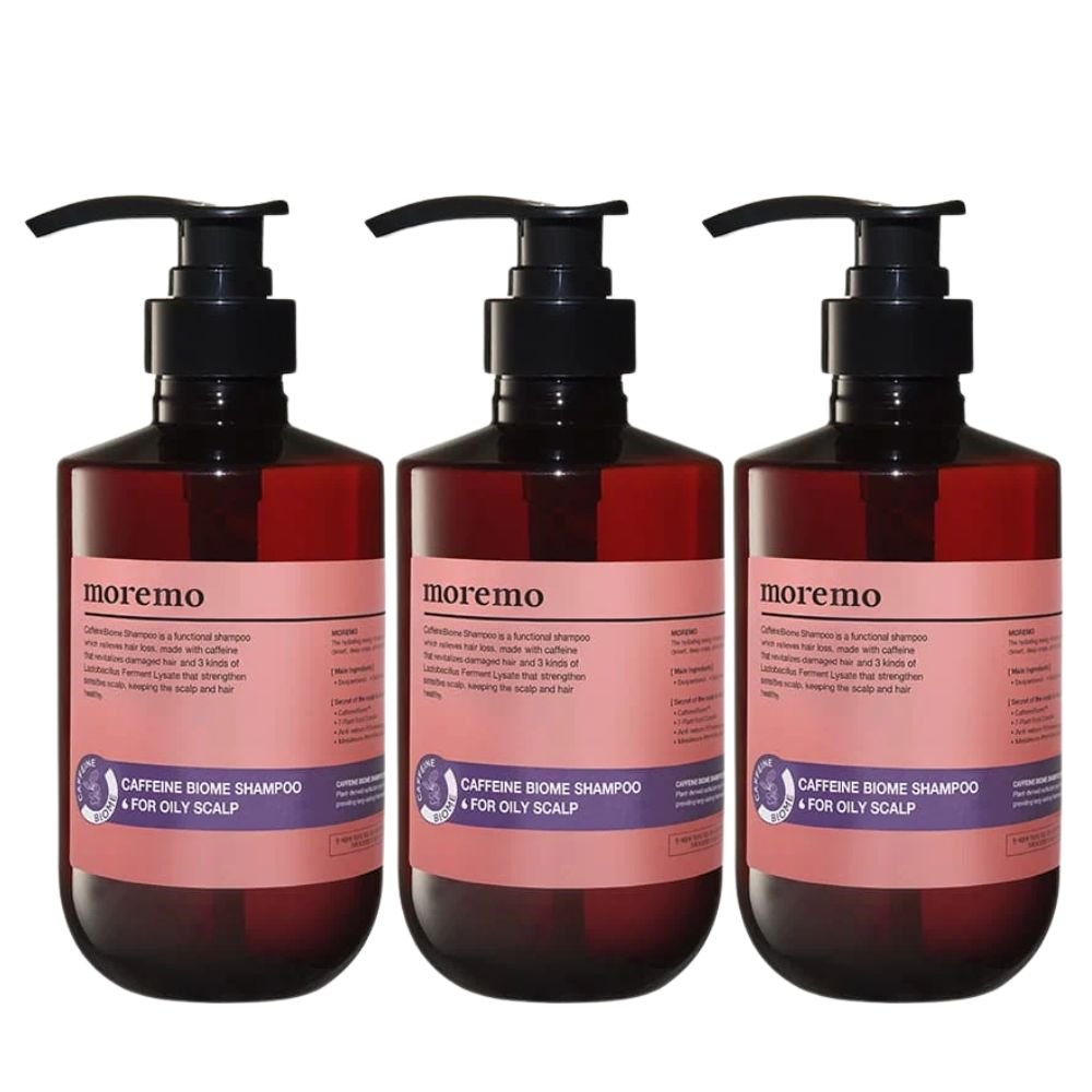 Moremo Caffeine Biome Shampoo For Oily Scalp 3 Pack Set - Beauty Tribe