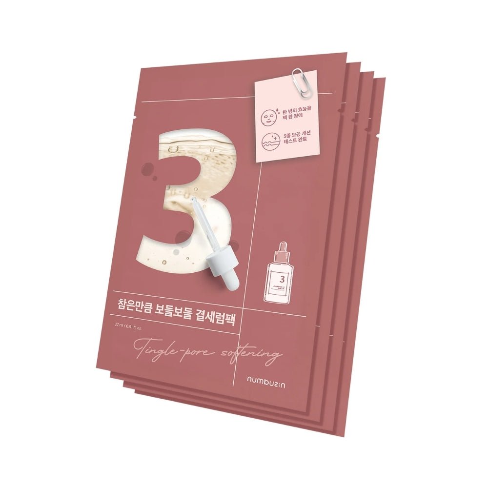 Numbuzin No.3 Tingle - Pore Softening Sheet Mask - Pack of 4 - Beauty Tribe