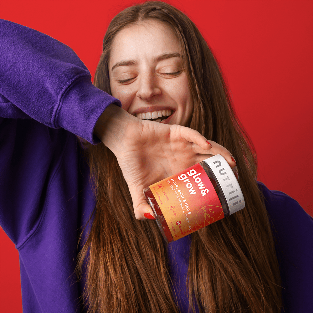 Nutrili Glow &amp; Grow 60 Sugar Free Gummies Hair Skin Nails - Beauty Tribe