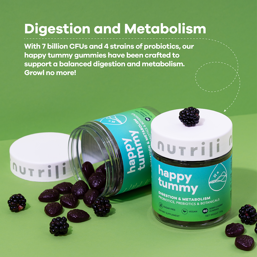 Nutrili Happy Tummy 60 Sugar Free Gummies  Probiotics