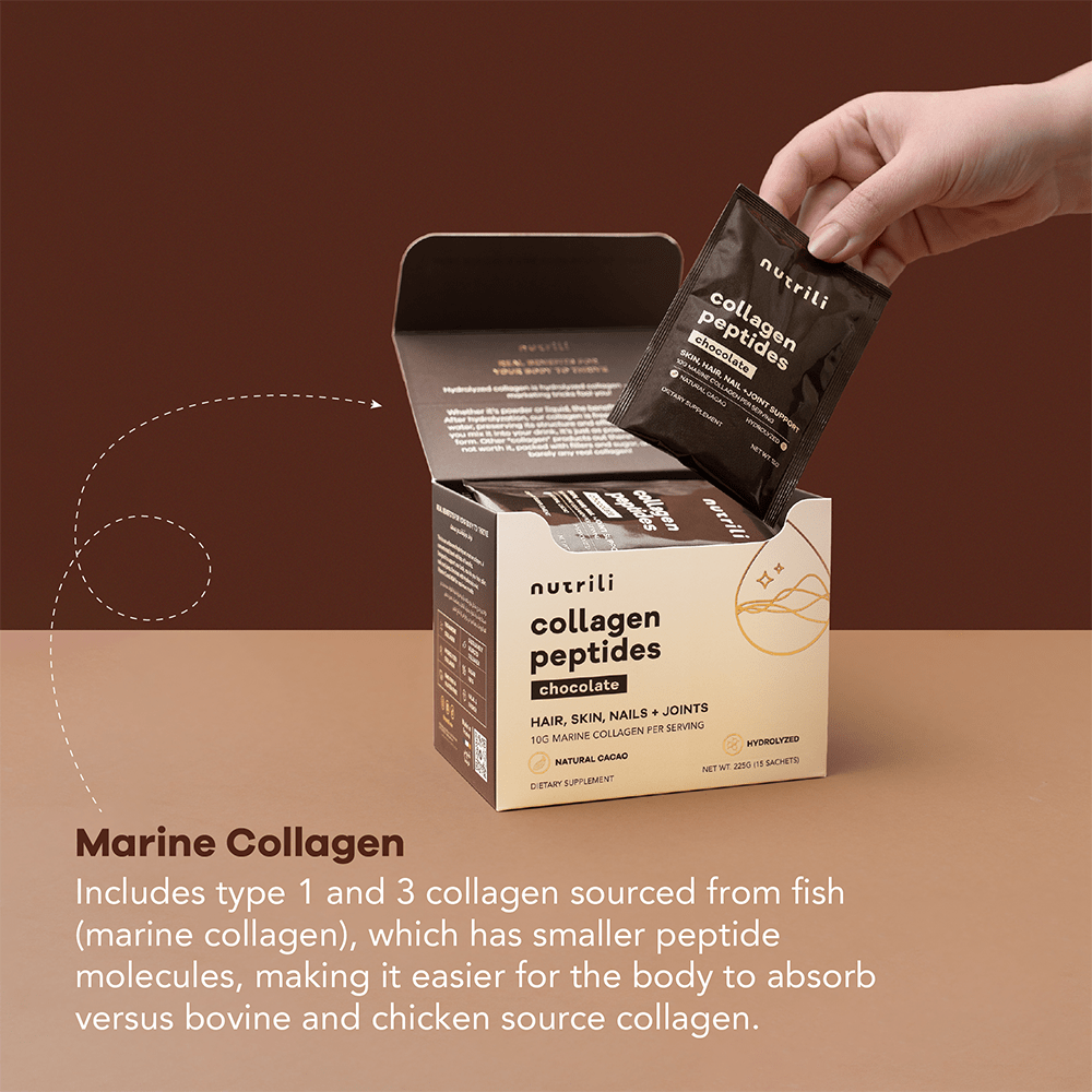 Nutrili Marine Collagen Peptides 15 servings Chocolate - Beauty Tribe