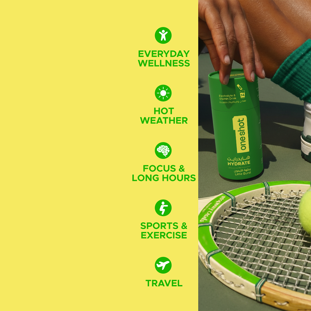 Oneshot Hydrate  Electrolyte &amp; Vitamin Drink Mix  Lime Burst (14 Sticks)