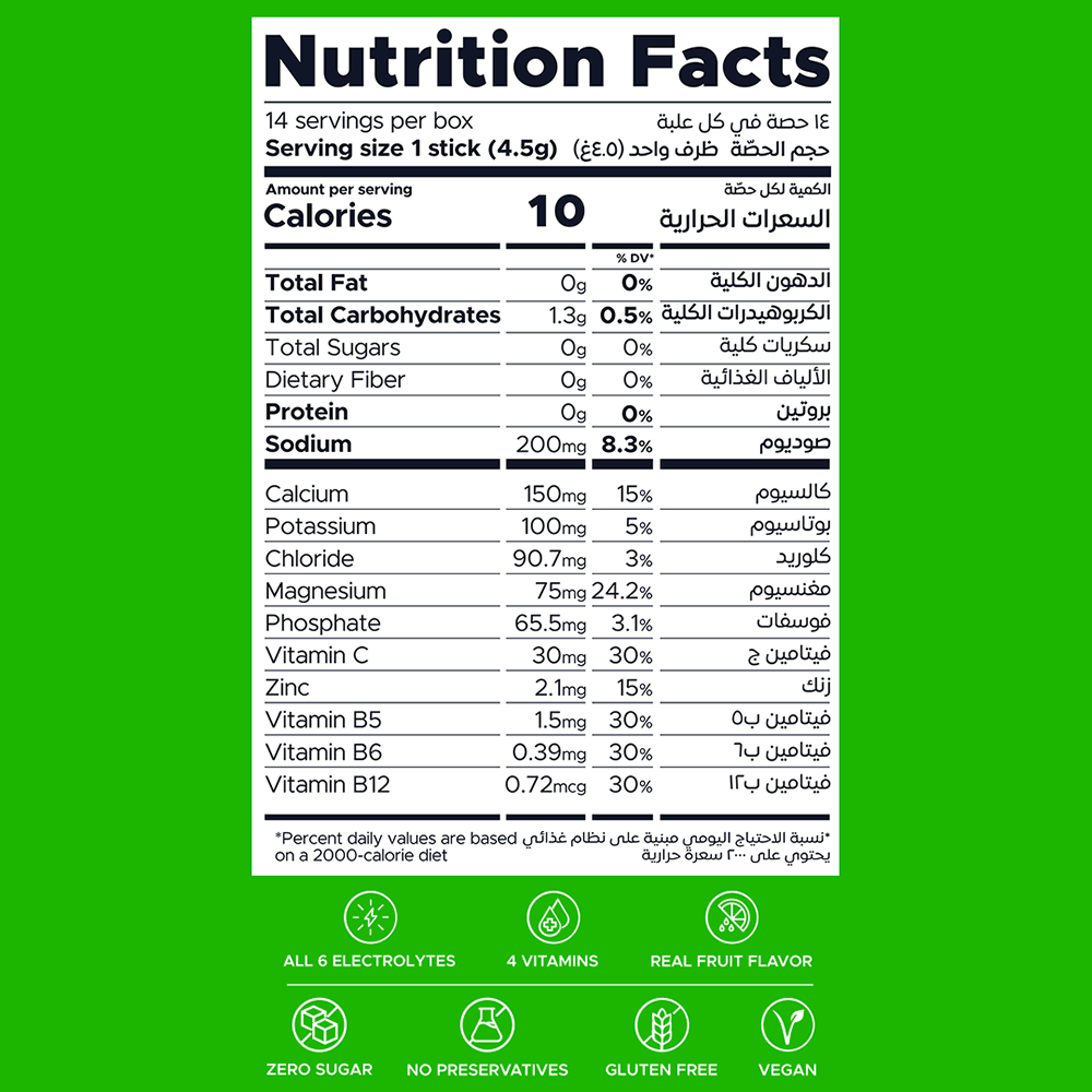 Oneshot Hydrate  Electrolyte &amp; Vitamin Drink Mix  Lime Burst (14 Sticks)