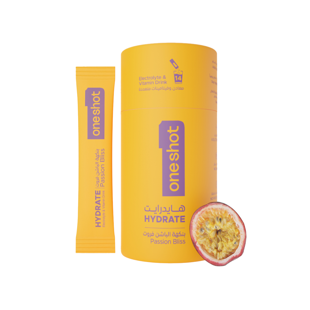 Oneshot Hydrate Electrolyte &amp; Vitamin Drink Mix Passion Bliss (14 Sticks)