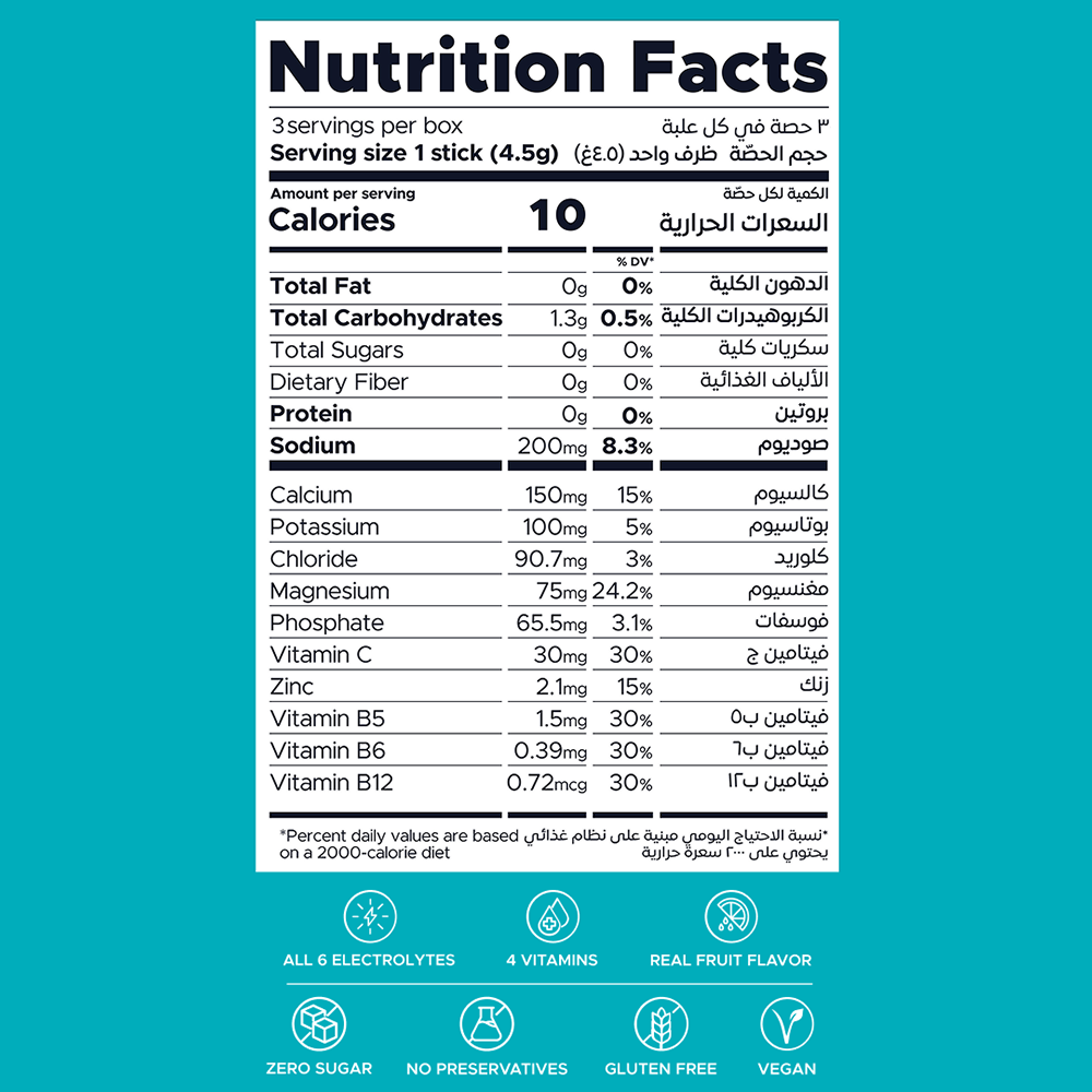 Oneshot Hydrate  Electrolyte &amp; Vitamin Drink Mix Taste Pack (3 Sticks)