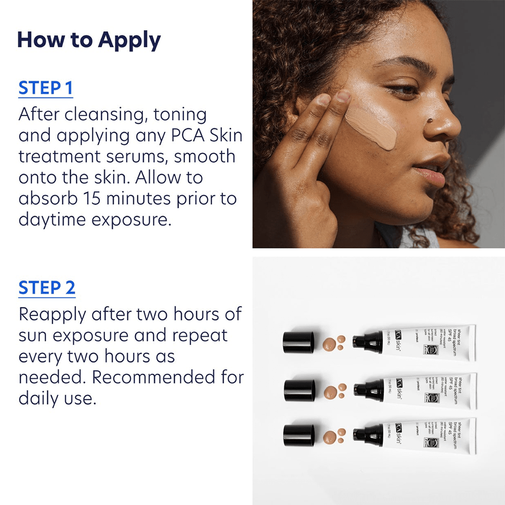 PCA Sheer Tint Broad Spectrum SPF 45 50ml - Beauty Tribe