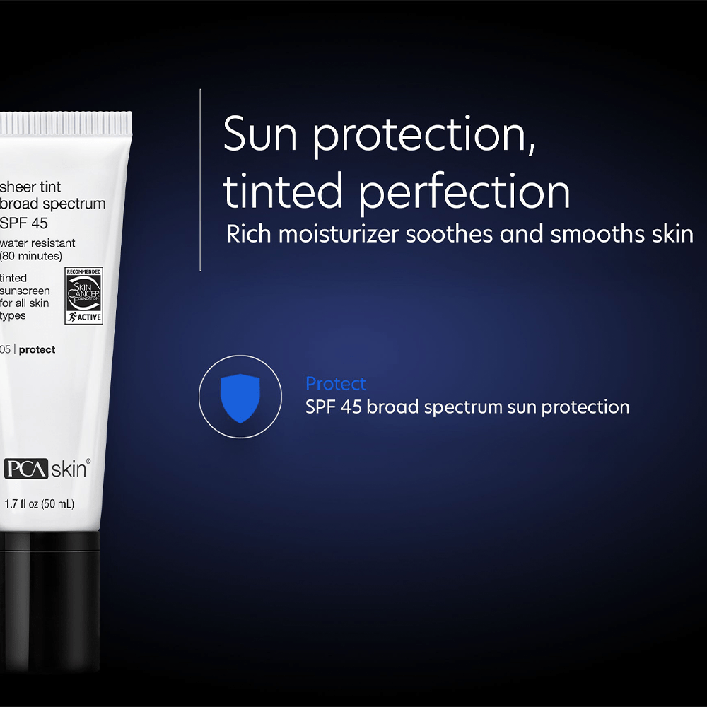 PCA Sheer Tint Broad Spectrum SPF 45 50ml - Beauty Tribe