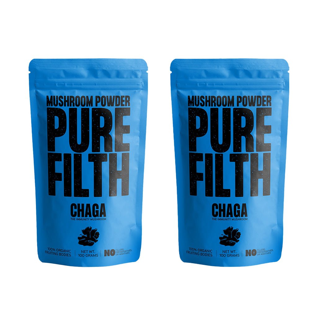 Pure Filth Chaga Mushroom Extract Powder 100g 2 Pack Set - Beauty Tribe