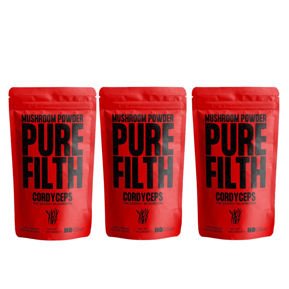 Pure Filth Cordyceps Mushroom Extract Powder 100g 3 Pack Set - Beauty Tribe