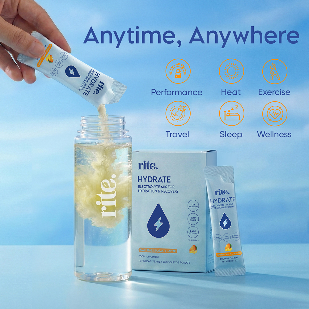 Rite Hydrate Electrolytes Mango - 15 sticks