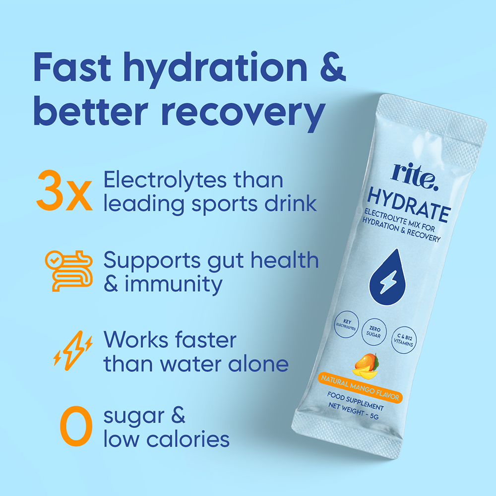 Rite Hydrate Electrolytes Mango - 15 sticks
