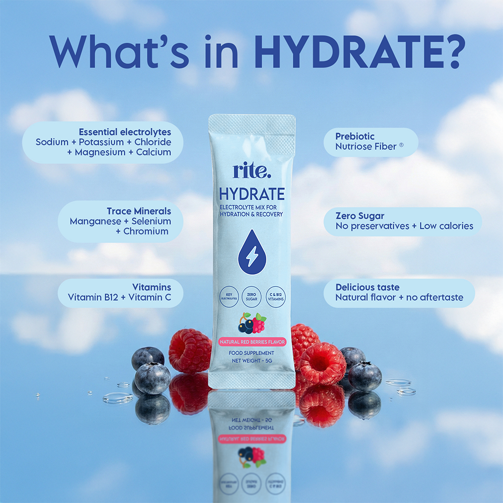 Rite Hydrate Electrolytes Red Berries - 15 sticks